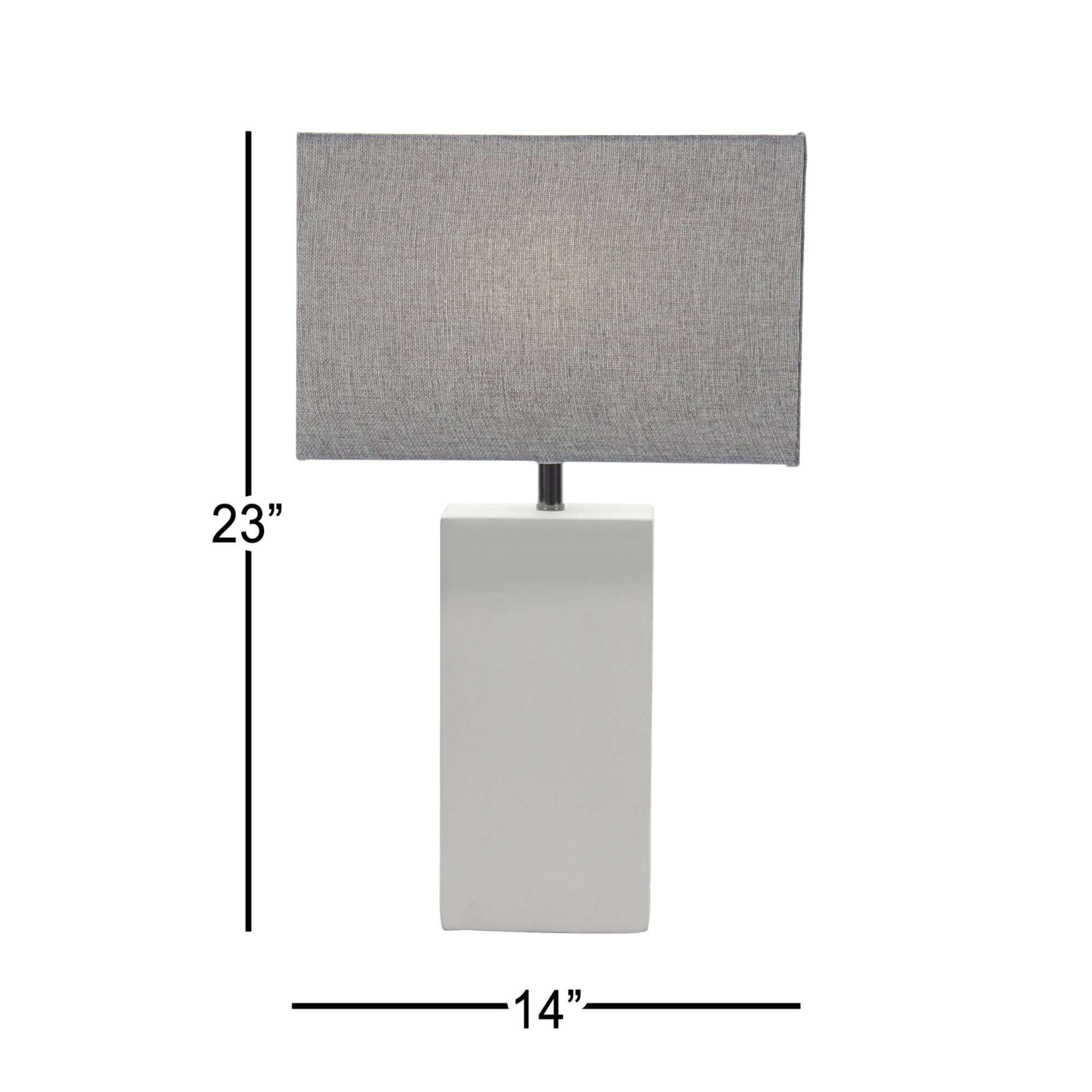 23" White Ceramic Traditional Table Lamp